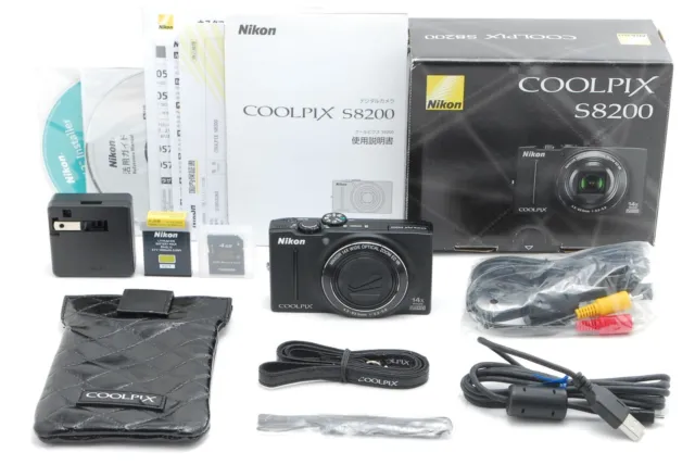 [TOP MINT in Box] Nikon COOLPIX S8200 Black 16.1MP Digital Camera From JAPAN
