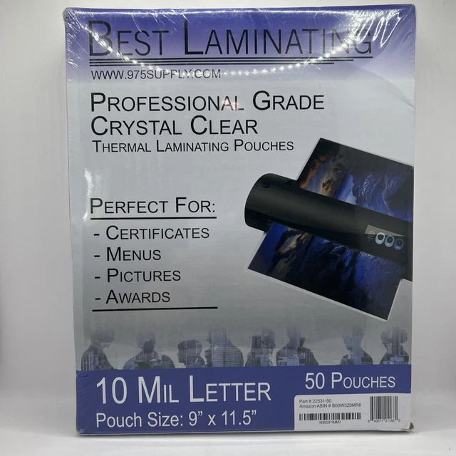 BEST LAMINATING 10 Mil Letter Size Thermal Laminating Pouches 9 X 11.