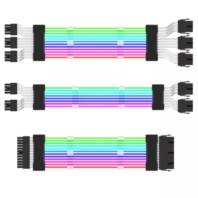 ARGB Power Supply Extension Cable RGB Flow ATX 24Pin GPU Dual Triple 8Pin