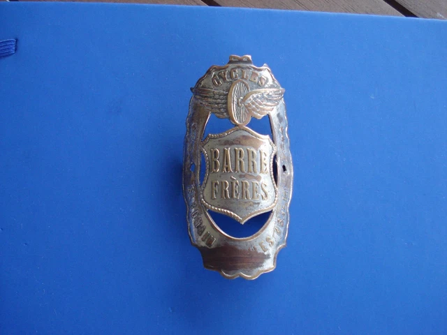 Ancienne plaque vélo Cycles HELIUM France bicycle headbadge