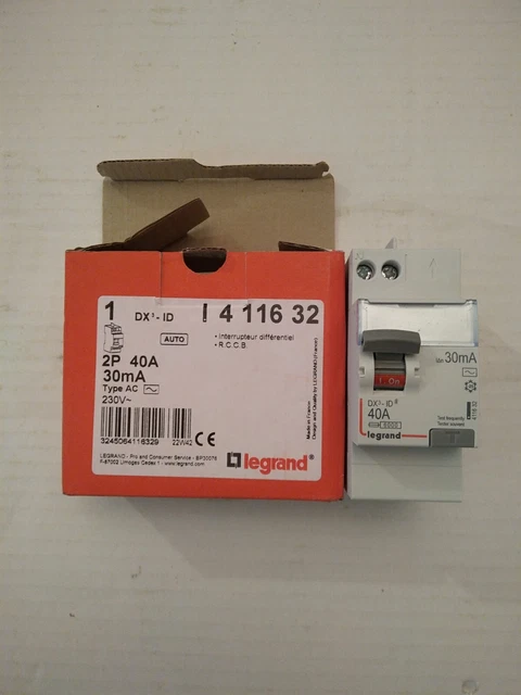 Interrupteur Différentiel Legrand 40A Type F 30mA - Bipolaire 2 Modules Pour Tableau électrique