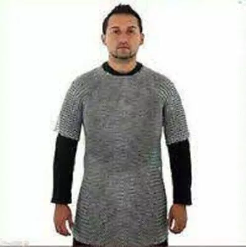 Medieval Armor Aluminio Malla Camiseta Empalmado Haubergeon 2