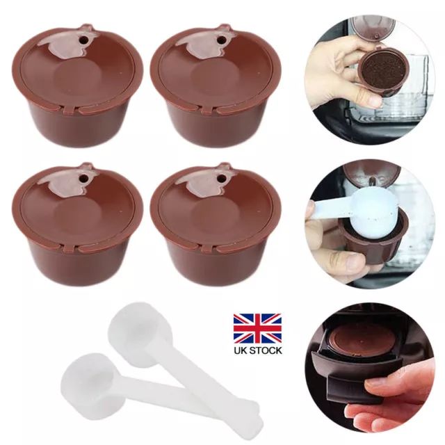 4X Refillable Coffee Capsule Cups For Dolce Gusto Nescafe Reusable Filter Pods