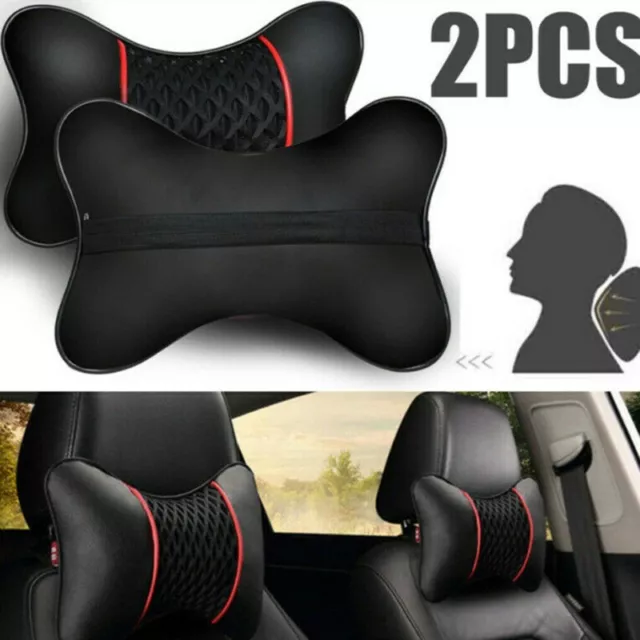 2x voiture appui-tête oreiller de mémoire  mousse support de cou Faux cuir