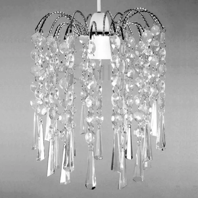 Chandelier Style Modern Ceiling Light Shade Droplet Pendant Acrylic Crystal Bead