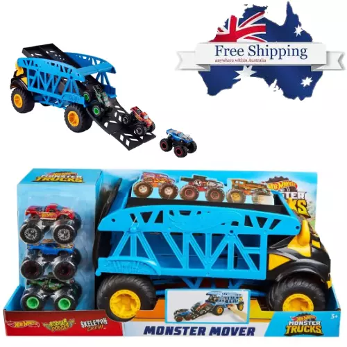 HOT WHEELS MONSTER Truck Mover Transporter 6 Trucks Toy Set Christmas Gift  Kids* $98.99 - PicClick AU