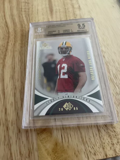 Aaron Rodgers 2005 Upper Deck UD Mini Jersey Collection Rookie BGS 9.5 Gem #72