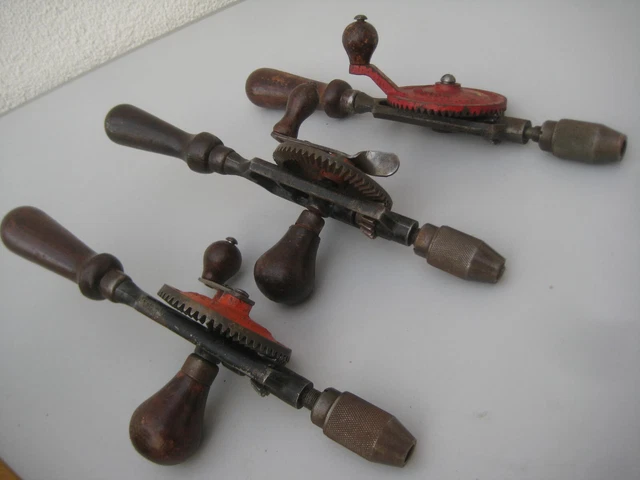 3x alte Stanley Handbohrmaschine  - WE