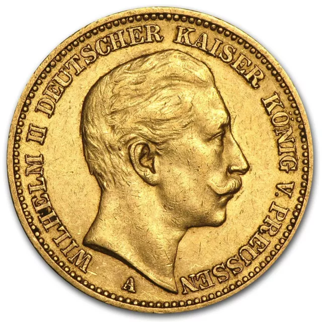 1871-1913 Germany Gold 20 Marks Prussia Avg Circ (Random) - SKU #29983 2