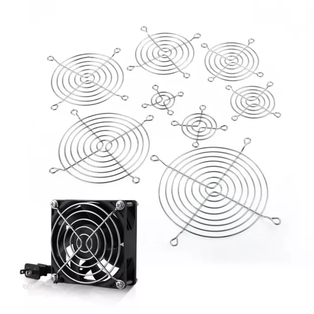 2pc Fan Grills Protective Net Avoid Damage from Foreign Object Metal Cooling Fan