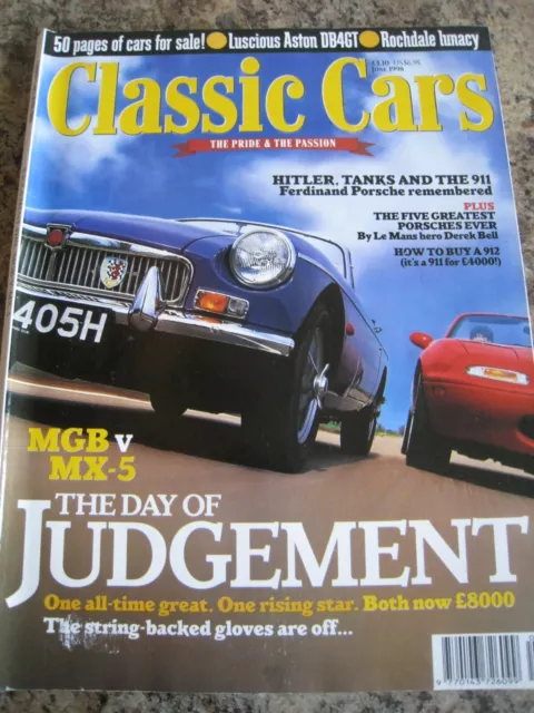 Classic Cars Magazine Jun 1998 Ferdinand Porsche Aston Db4Gt Rochdale Mgb Mx-5