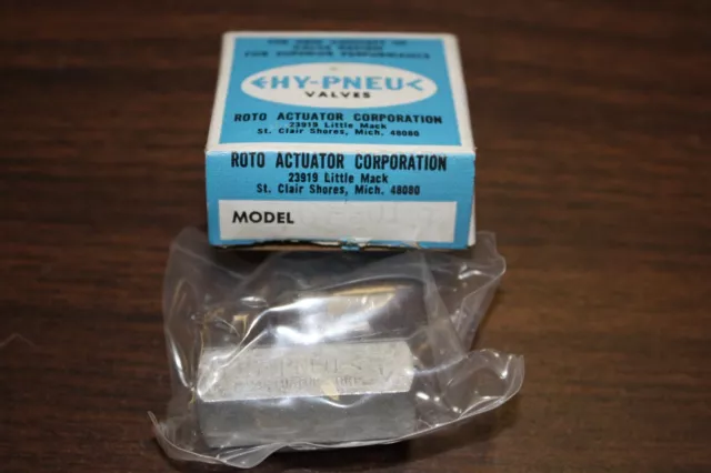 Parker Roto Actuator Hy-Pneu Flow Control Valve 1/8", Stainless Steel CV501S