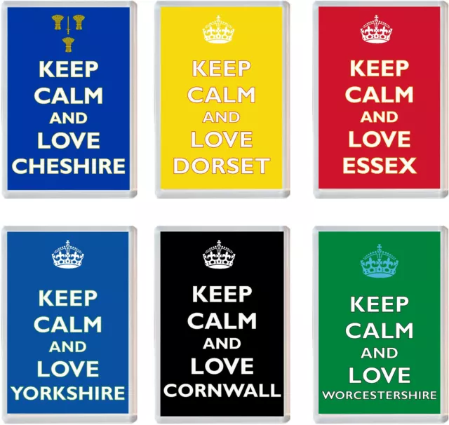 Various Keep Calm Counties 96 x 67mm Jumbo Fridge Magnet - Soivenir Present Gift