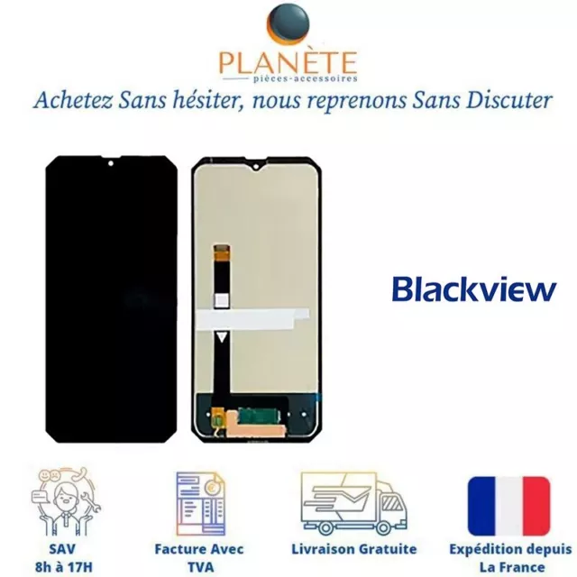 Ecran LCD et Vitre tactile Noir Sans Châssis Pour Blackview BL8800 BL8800 PRO
