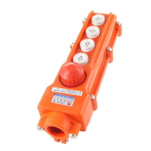Rainproof 4 Ways Hoist Pushbutton Switch Pendant Control Station Emergency Stop
