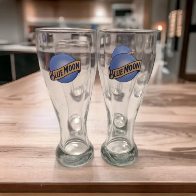 Set of 6 Blue Moon Beer Glasses For Sale