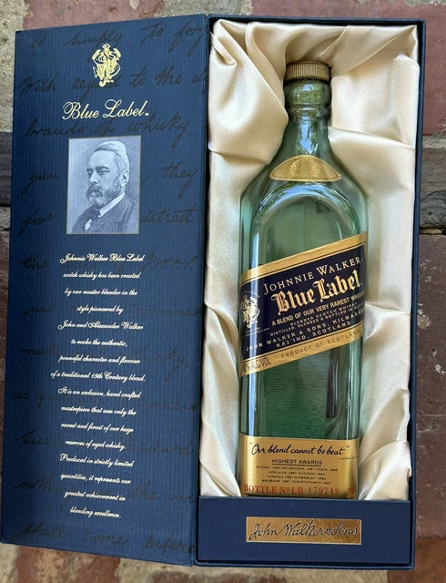 Johnnie Walker Blue Label Scotch Whiskey EMPTY Bottle With Box
