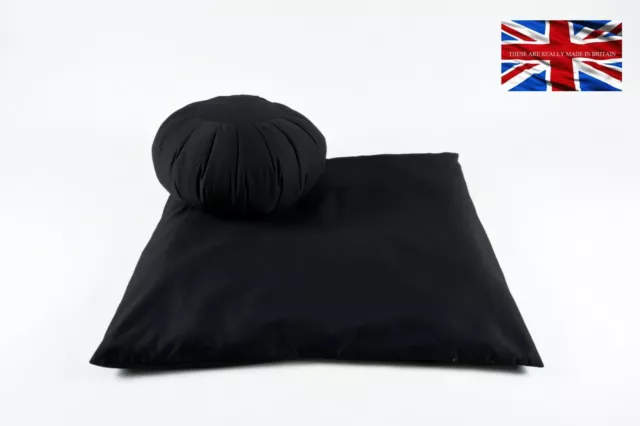 Zabuton & Zafu Meditation Cushion Set>Organic Buckwheat,Corduroy>British Made!