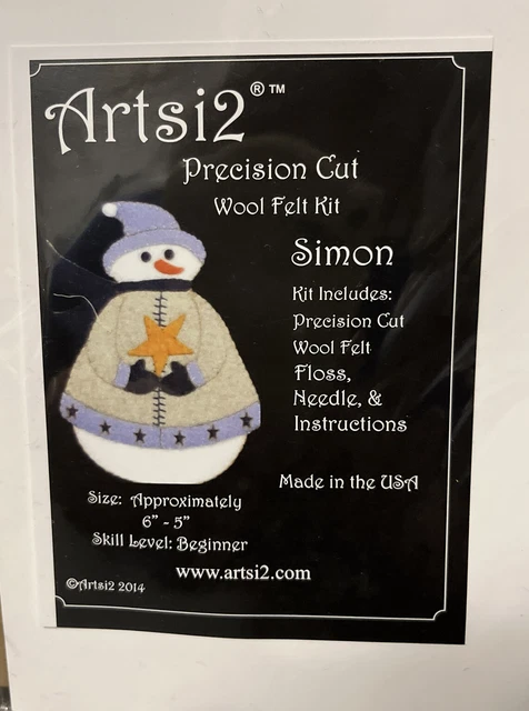 Kit De Fieltro De Lana Corte Preciso Artsi2 - ""Simon"" - Nuevo En Paquete