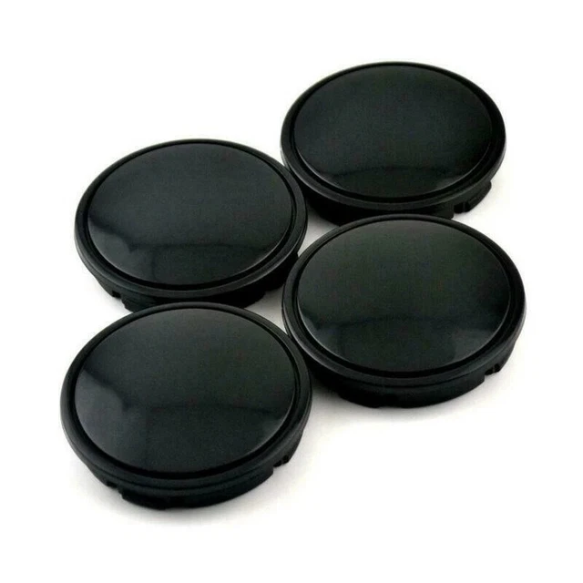 4x Wheel Center Caps Universal Hub Caps Covers -All Car Rim Sizes - Chrome Black