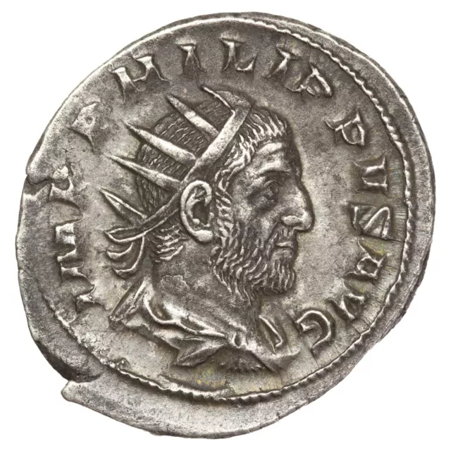 Monnaie romaine PHILIPPE Ier L'ARABE Antoninien rev. Tranquillitas billon RIC.9b