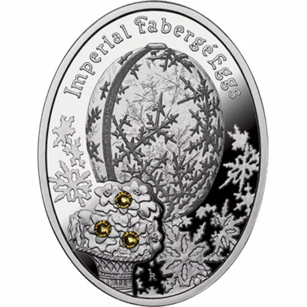 Winter Egg Imperial Faberge Eggs Proof Silver Coin 1$ Niue 2012
