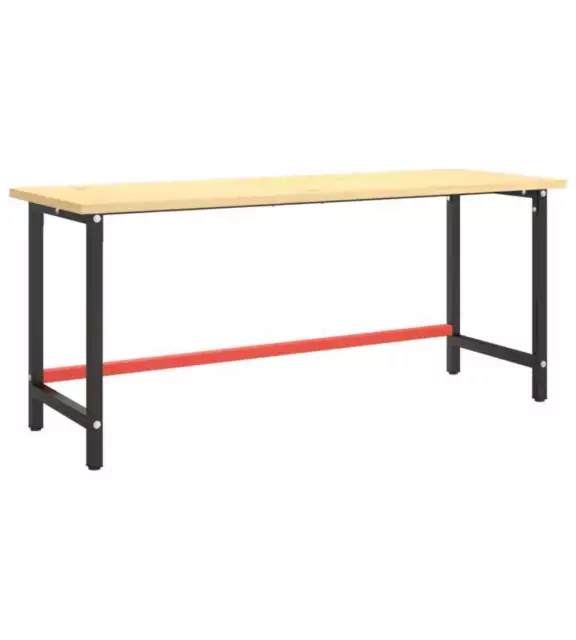 Telaio Banco da Lavoro Nero e Rosso Opaco 180x57x79 cm Metallo