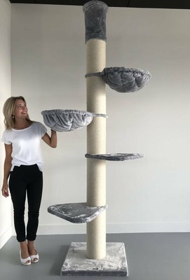 Arbre A Chat Geant Grand Chat Xxl Maine Coon Tower Gris Clair Avec Poteaux Ocm Eur 249 00 Picclick Fr