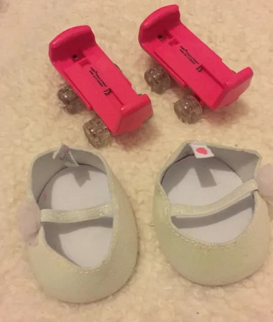 Build A Bear Factory Workshop Girls Glittery Spare Shoes Roller Skate Blades GC