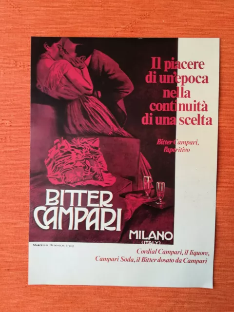 PUBBLICITA' CARTACEA ORIGINALE ADVERTISING BITTER  "CAMPARI" anni 70