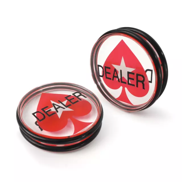 3" Double-Sided Acrylic Dealer Puck Button. Casino Texas Hold'em Poker Accessory