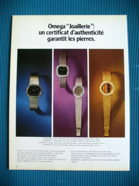 Publicite De Presse Omega Montre Horlogerie Joaillerie Garantie Ad 1972
