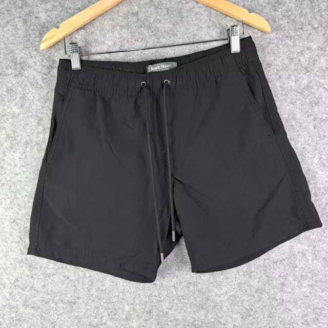 Cotton On Mens Beach Shorts Size S Small Black Drawstring Pocket Casual 2882