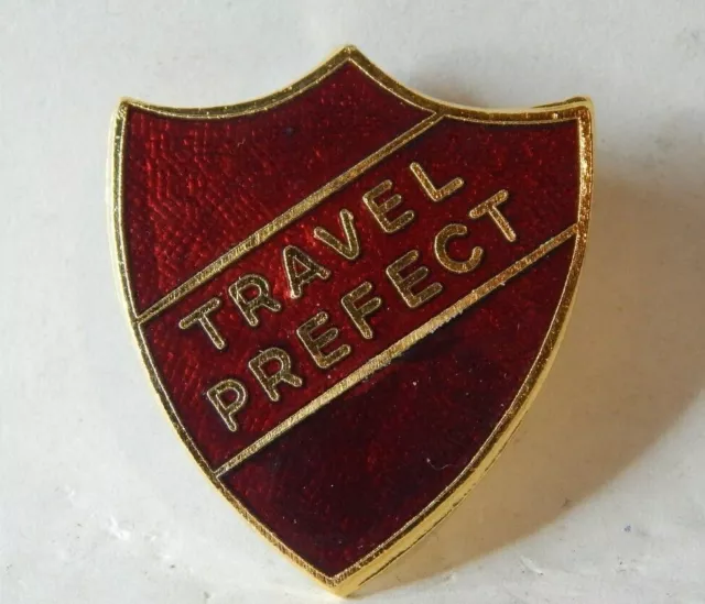 1980's School Travel prefect Enamel Badge 35 x 27 mm Fattorini