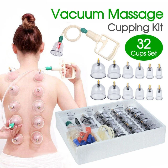 Schröpfen-Set für Vakuum Massage mit 32tlg Schröpfgläser Rohr Cupping Schröpfset