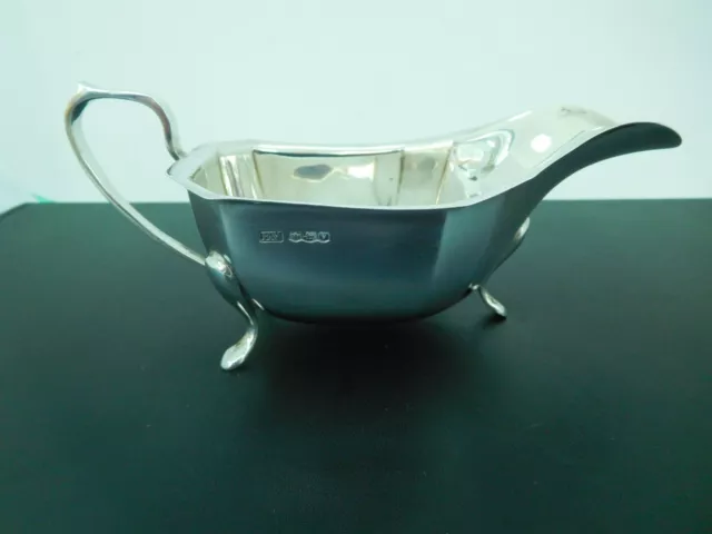 Superb Art Deco English Sterling Silver Sauce Boat