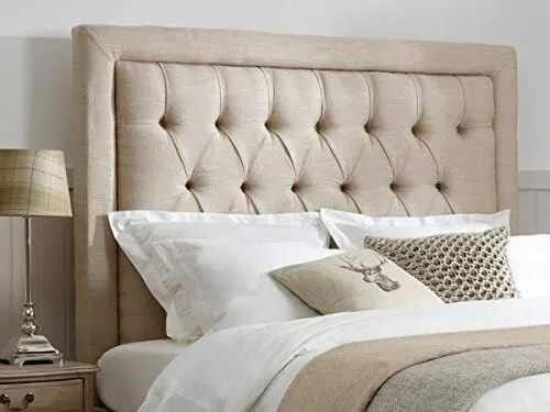 Beautiful Luxury SPECIAL Button BW BED HEADBOARD IN TURIN FABRIC 30" TALL