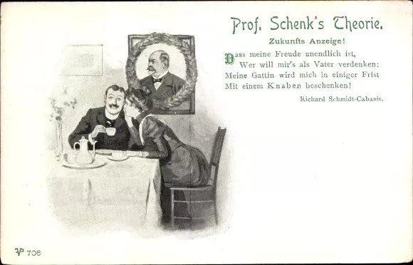 Künstler Ak Prof. Schenk's Theorie, Zukunfts Anzeige, Richard... - 3879254