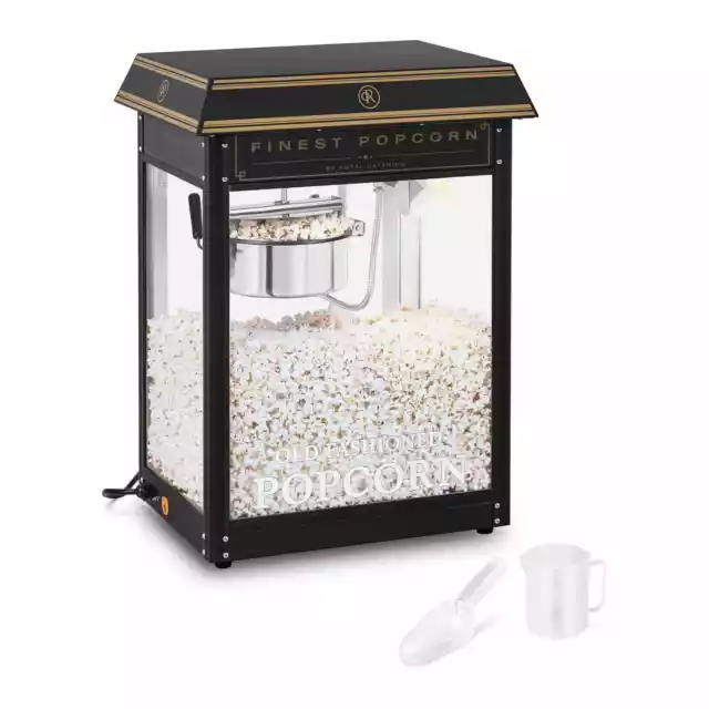 Retro Popcornmaschine Popcornmaker Popcornautomat 1600 W 5 kg/h golden & schwarz