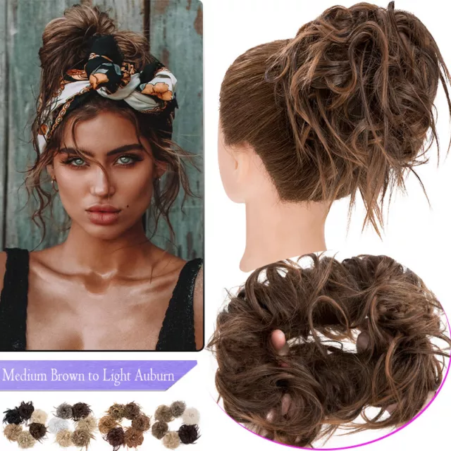 THICK X-LARGE Messy Bun Hair Piece Scrunchie Updo Wrap Extensions Real as Human