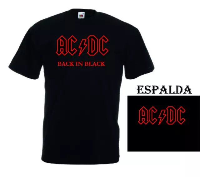 Camiseta Acdc Ac/Dc Back Is Black T-Shirt Rock Heavy Metal