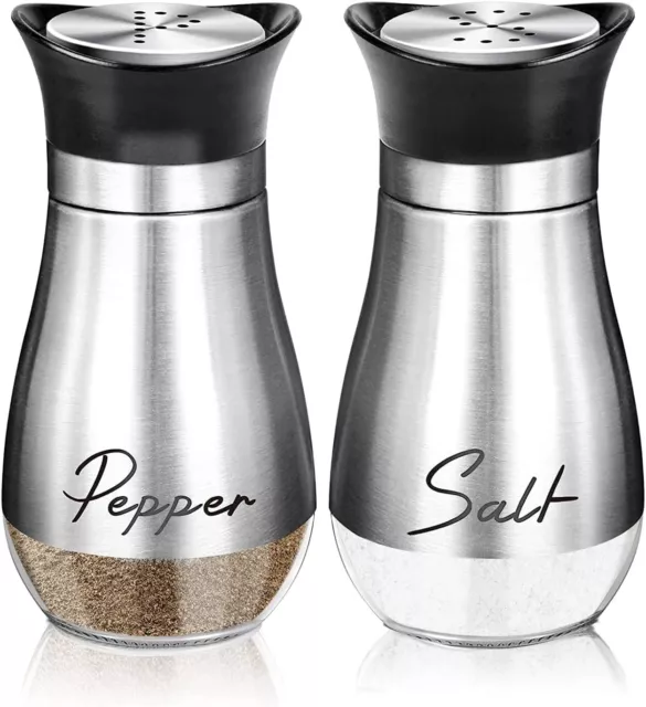 New Salt and Pepper Shakers Set 2 PCS Premium Stainless Steel Salt and Pepper