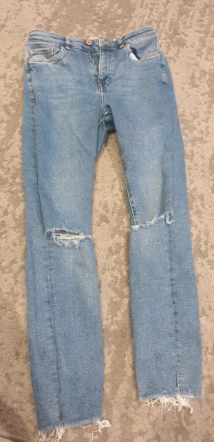 new look high waisted super skinny ripped Jeans size 10