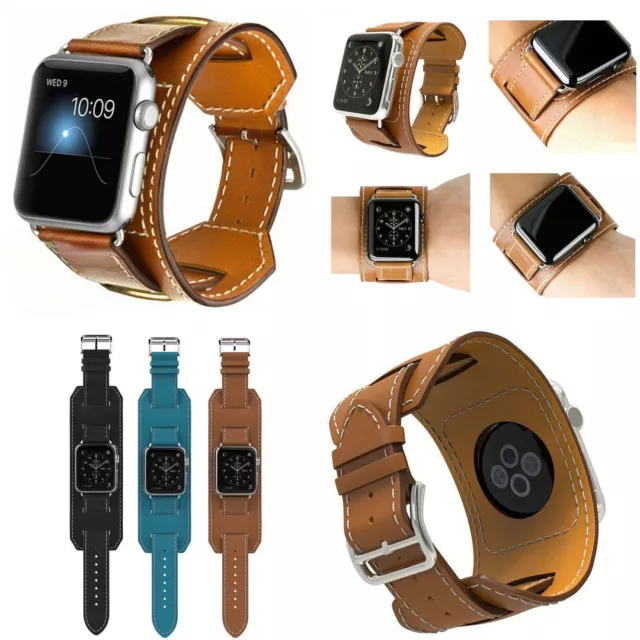 Leather Band Strap Bracelet Watchband Fit For Apple Watch iWatch 38/42mm
