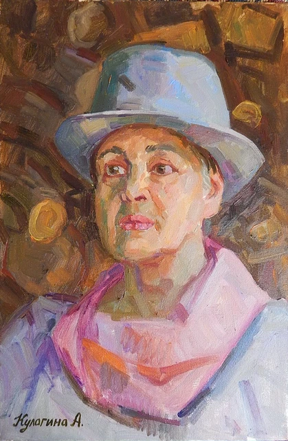 ORIGINAL OIL PAINTING on canvas Woman Female Portrait Ukrainian Artist ...