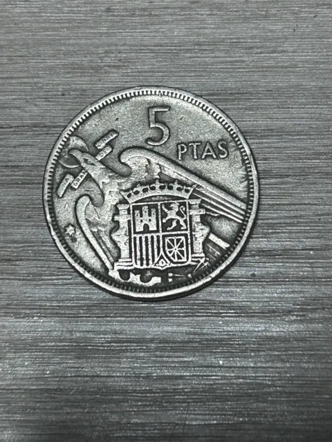 monedas antiguas españolas,5 pesetas de Franco de 1957 Estrella 58