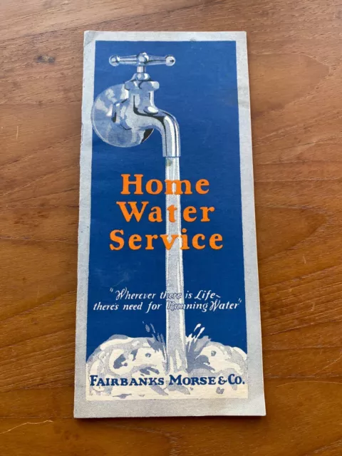 Vintage Fairbanks Morse Home Water Service Advertising Brochure Indoor Plumbing