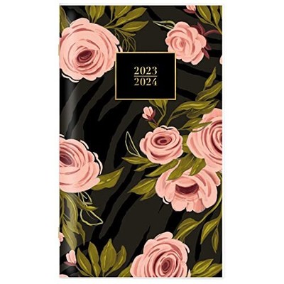 TWO YEAR POCKET Planner Calendar 2023-2024 White Pink Purple Floral