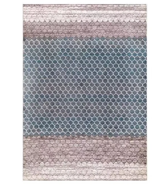 Alfombra de área StyleWell azul azulejo geo 3 pies x 4 pies interior solo 1/2 pulgada alto tráfico