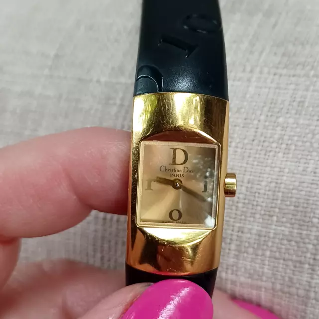 Vintage Christian Dior Paris Gold Tone Watch * needs battery?